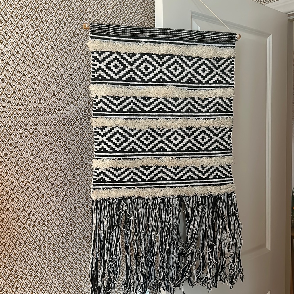 Hand loomed wall macrame
